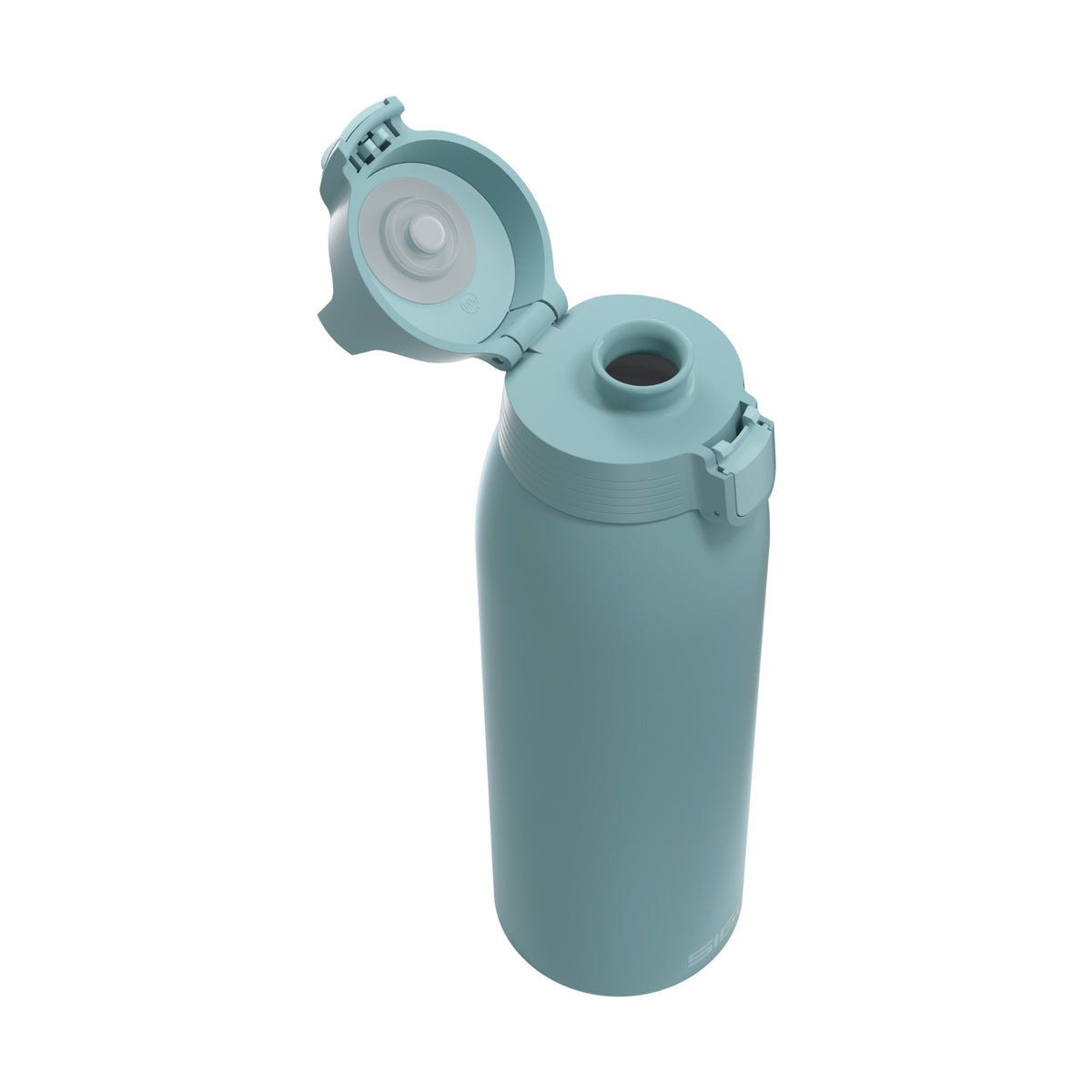 SIGG Shield Therm One termospullo Morning Blue 1,0 l, korkki avattuna