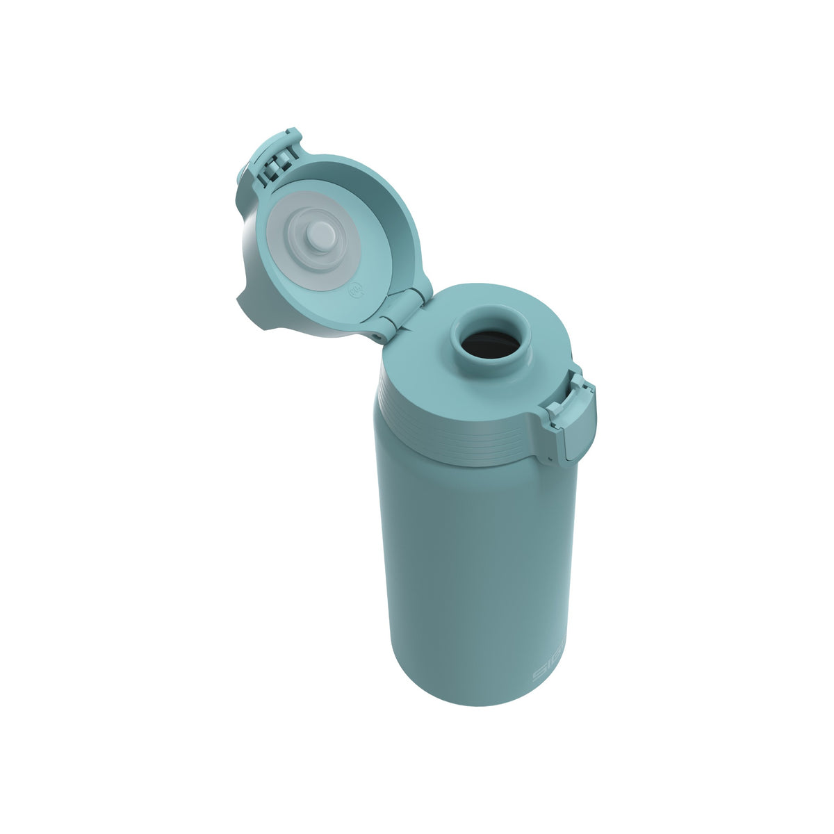 SIGG Shield Therm One termospullo Morning Blue 0,5 l, korkki avattuna