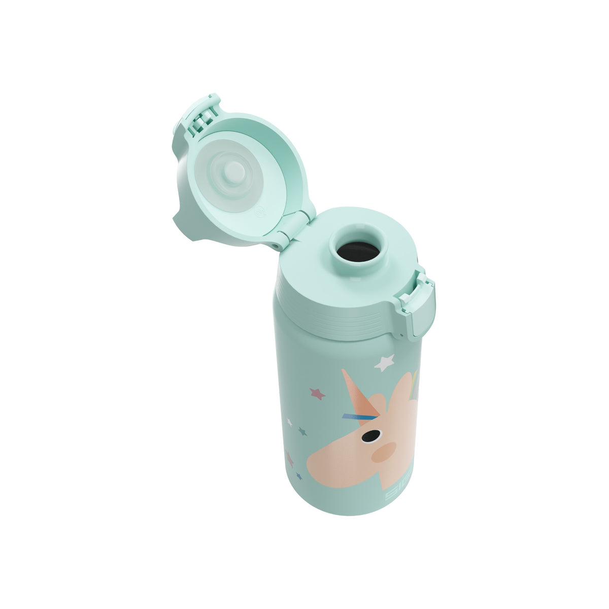 SIGG Shield Therm One lasten termospullo Uni-Stars 0,5 l, korkki avattuna