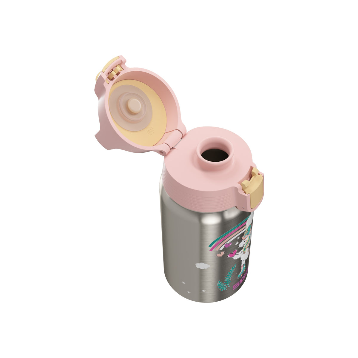 SIGG Shield One Uni Skate 0,5 l, korkki avattuna