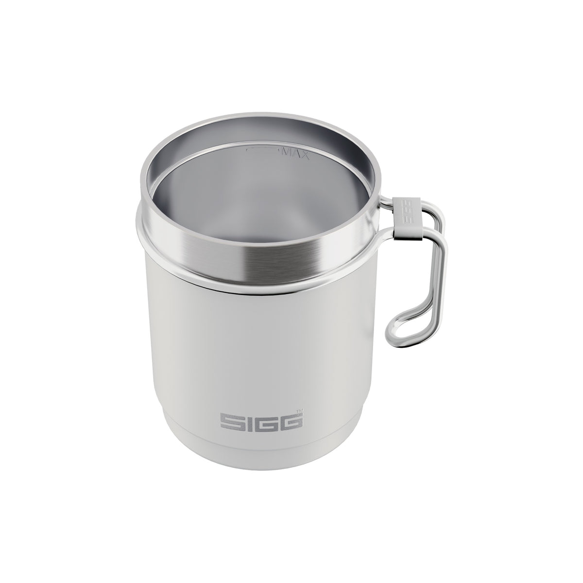 SIGG TRAVEL MUG termosmuki 0,3 l hiekka, korkki avattuna