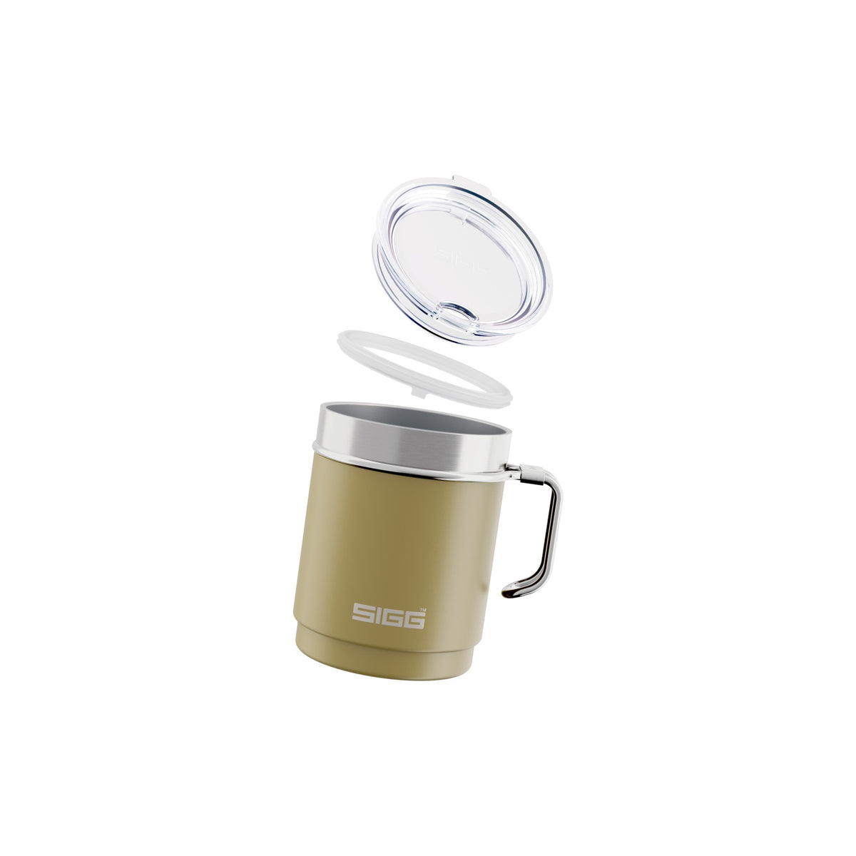 SIGG TRAVEL MUG 0,3 l Termosmuki valkoinen, osiin purettuna
