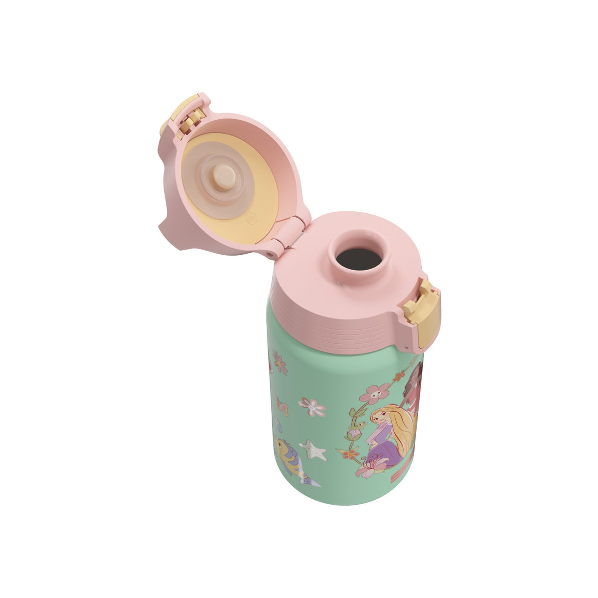SIGG Shield One Princesses lastenpullo 0,5 l, korkki avattuna