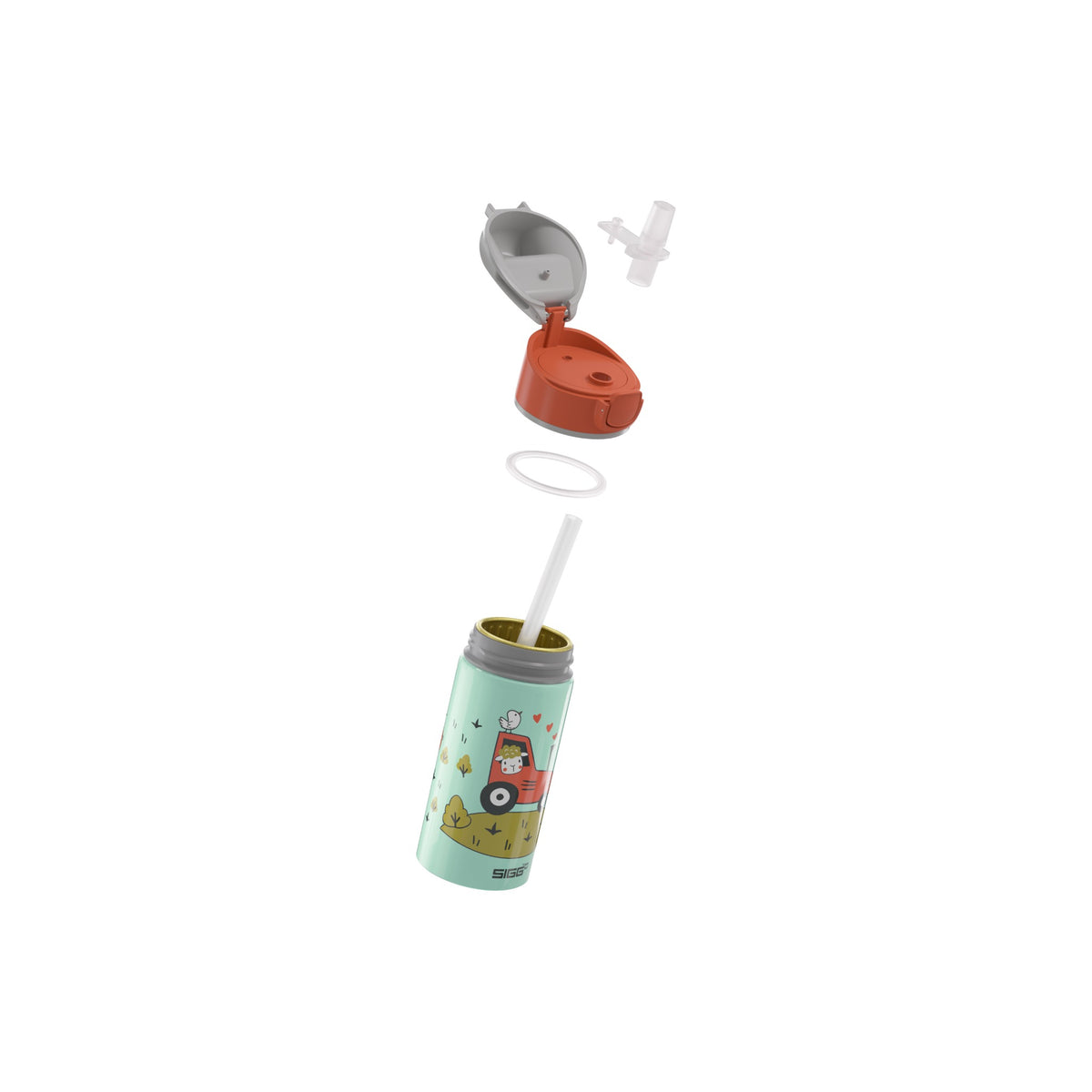 SIGG Miracle Wmb lastenpullo Tractor Farm 0,4 l, osiin purettuna