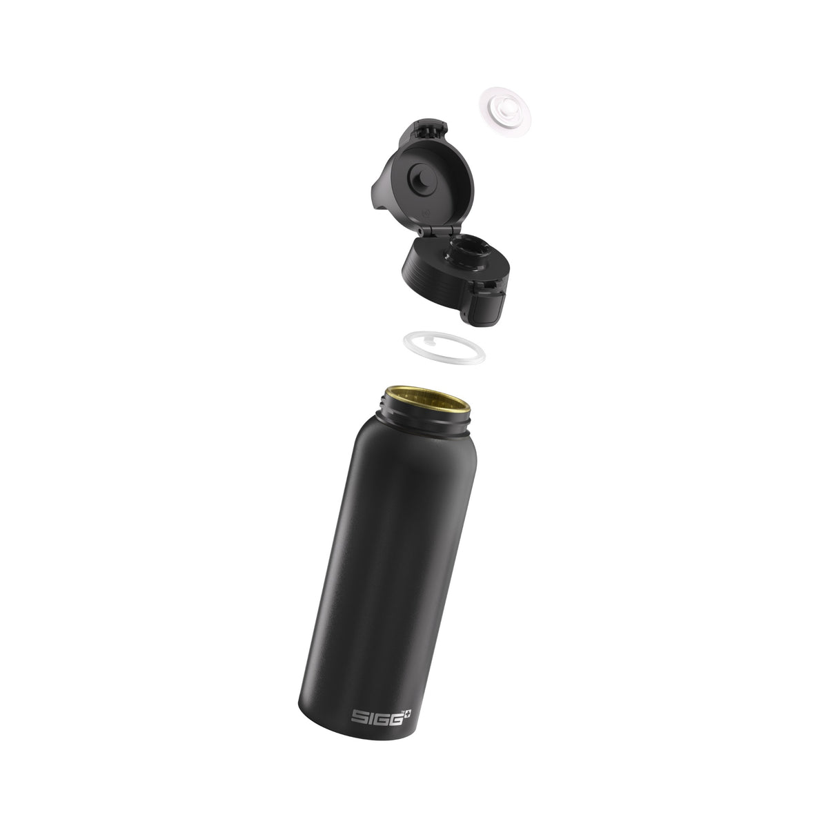 SIGG WMB ONE alumiini juomapullo Black 1,0 l, osiin purettuna