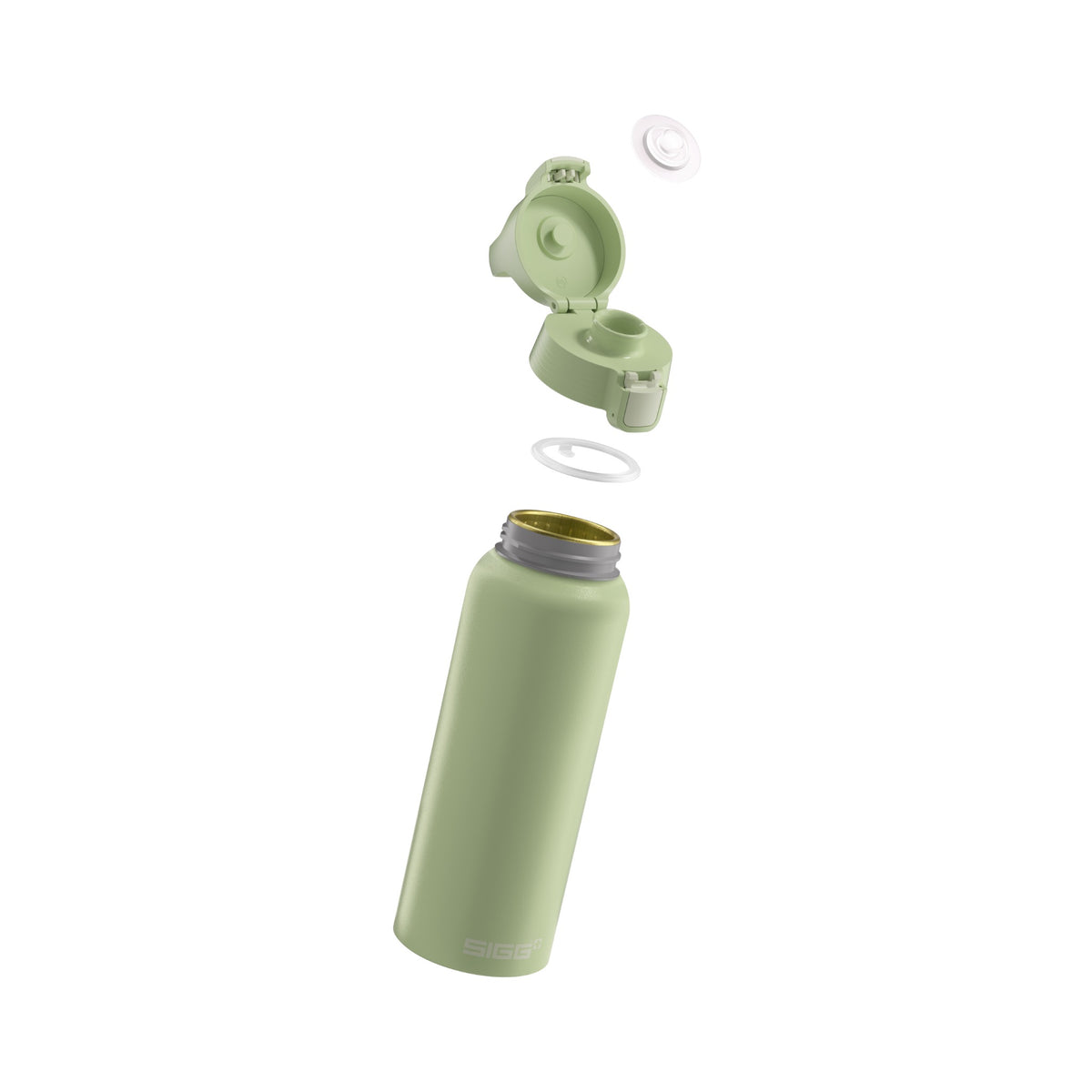 SIGG WMB ONE alumiini juomapullo Eco Green 1,0 l, osiin purettuna