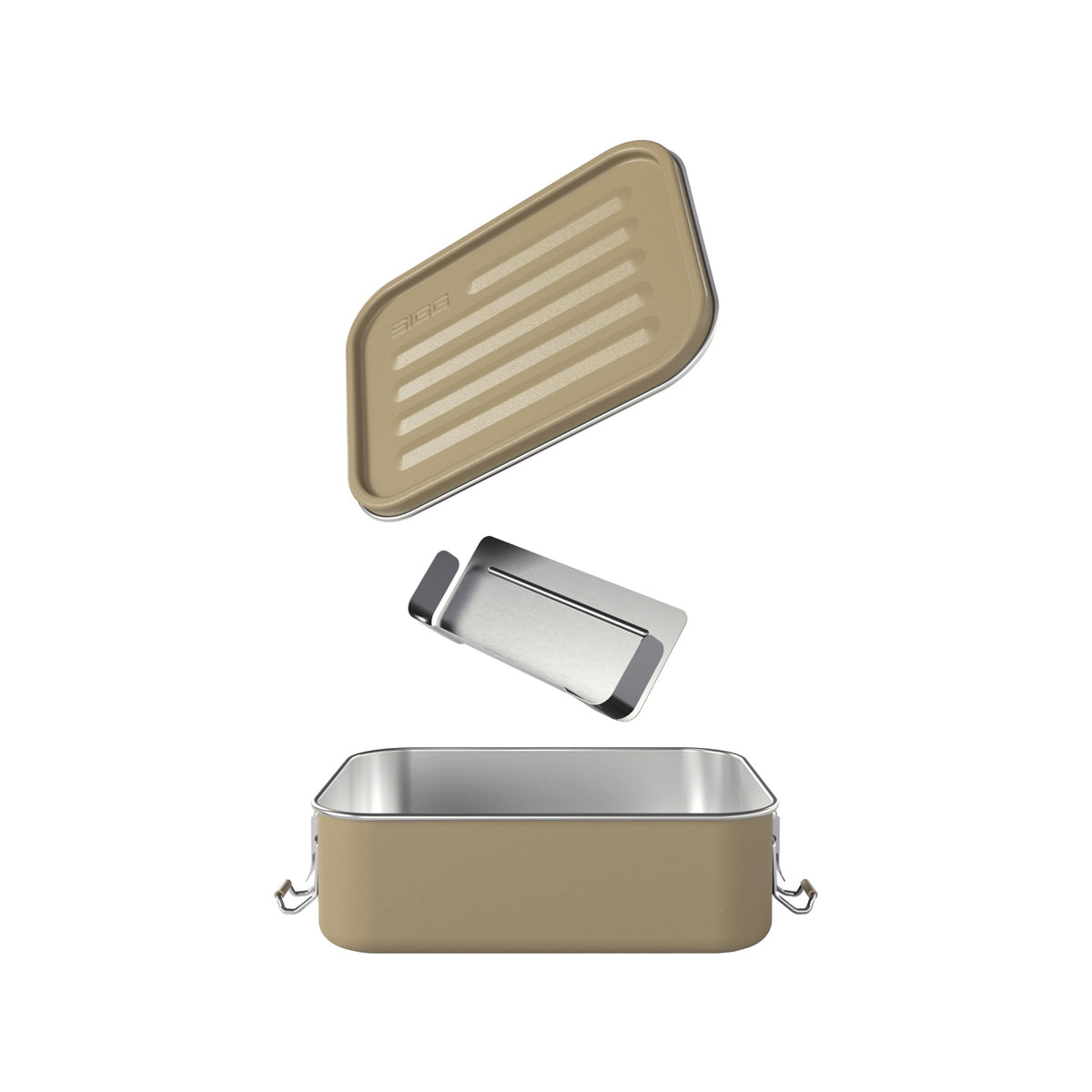 SIGG Gemstone Box eväsrasia Caramel Sand, osiin purettuna