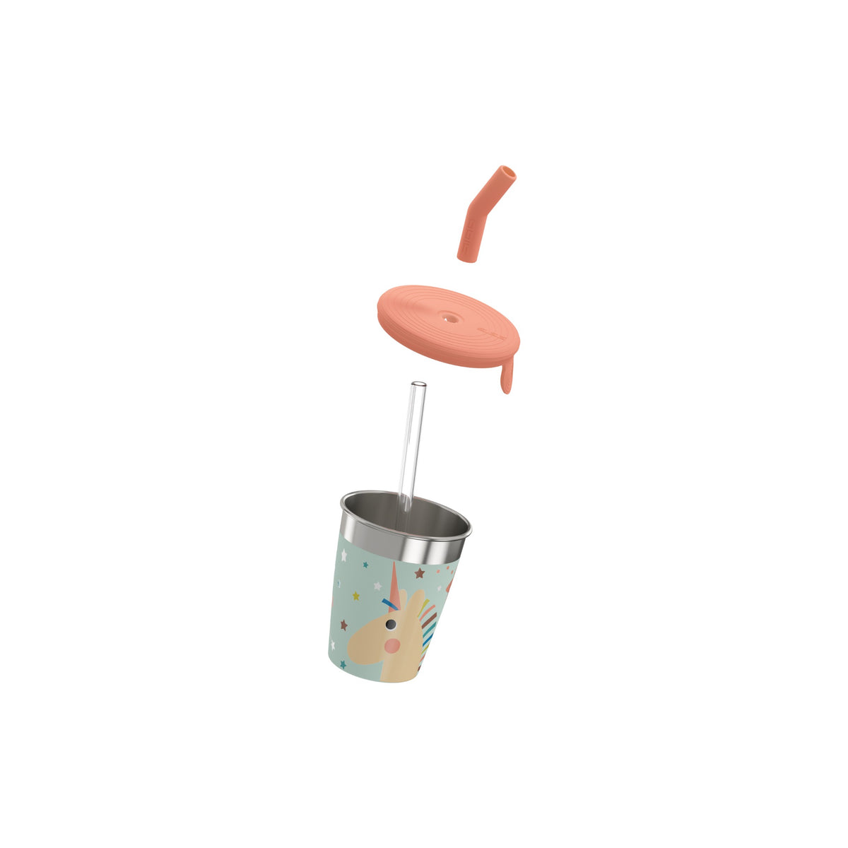 SIGG Kids Straw Cup - lasten pillimuki Unistar 0,35 l, osiin purettuna