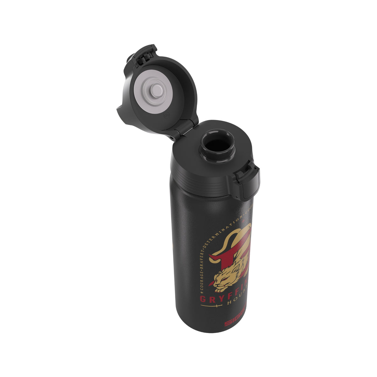 SIGG WMB ONE Gryffindor 0,75 l alumiinipullo, korkki avattuna