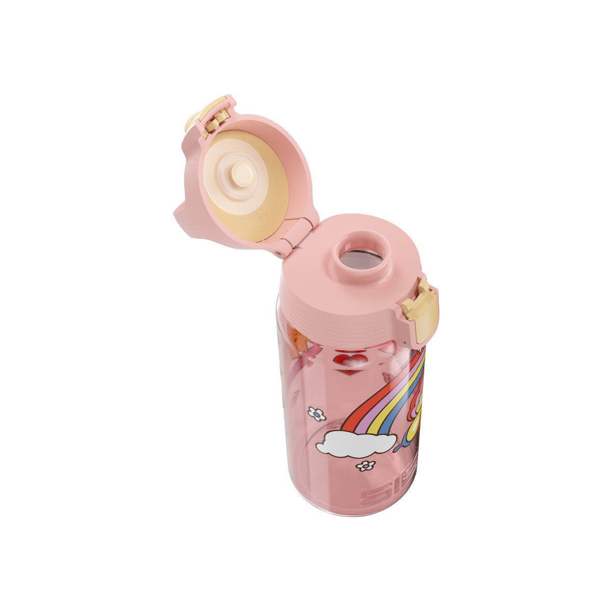 SIGG VIVA ONE LASTEN JUOMAPULLO RAINBOW 0,5 l, korkki avattuna