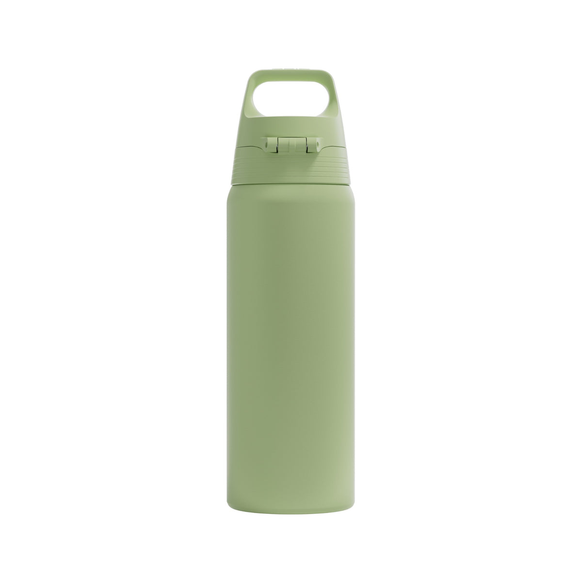 SIGG Shield One Eco Green teräksinen juomapullo 0,75 l, takaa, pullo täytettynä