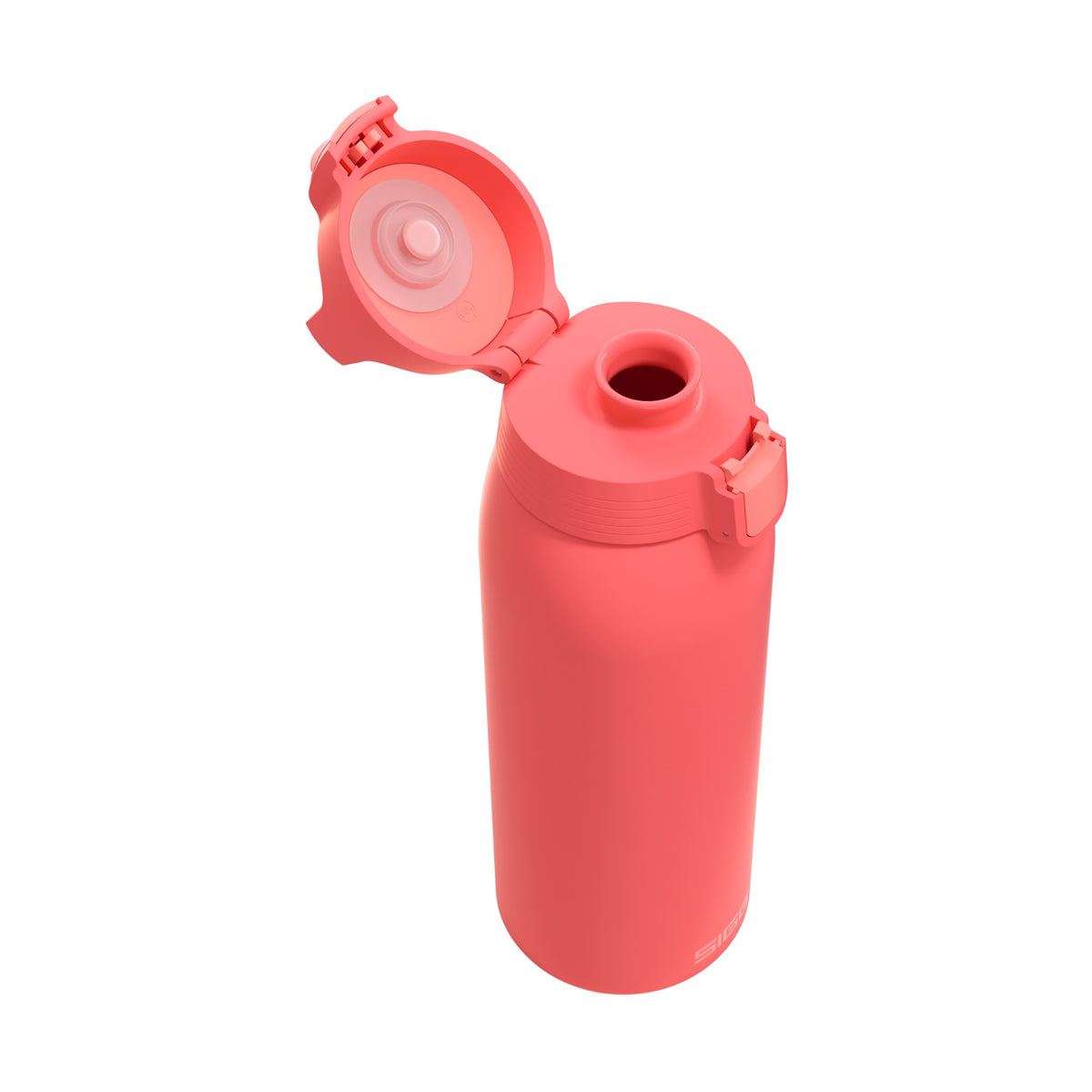 SIGG Shield One teräksinen juomapullo Watermelon 1,0 l, korkki avattuna