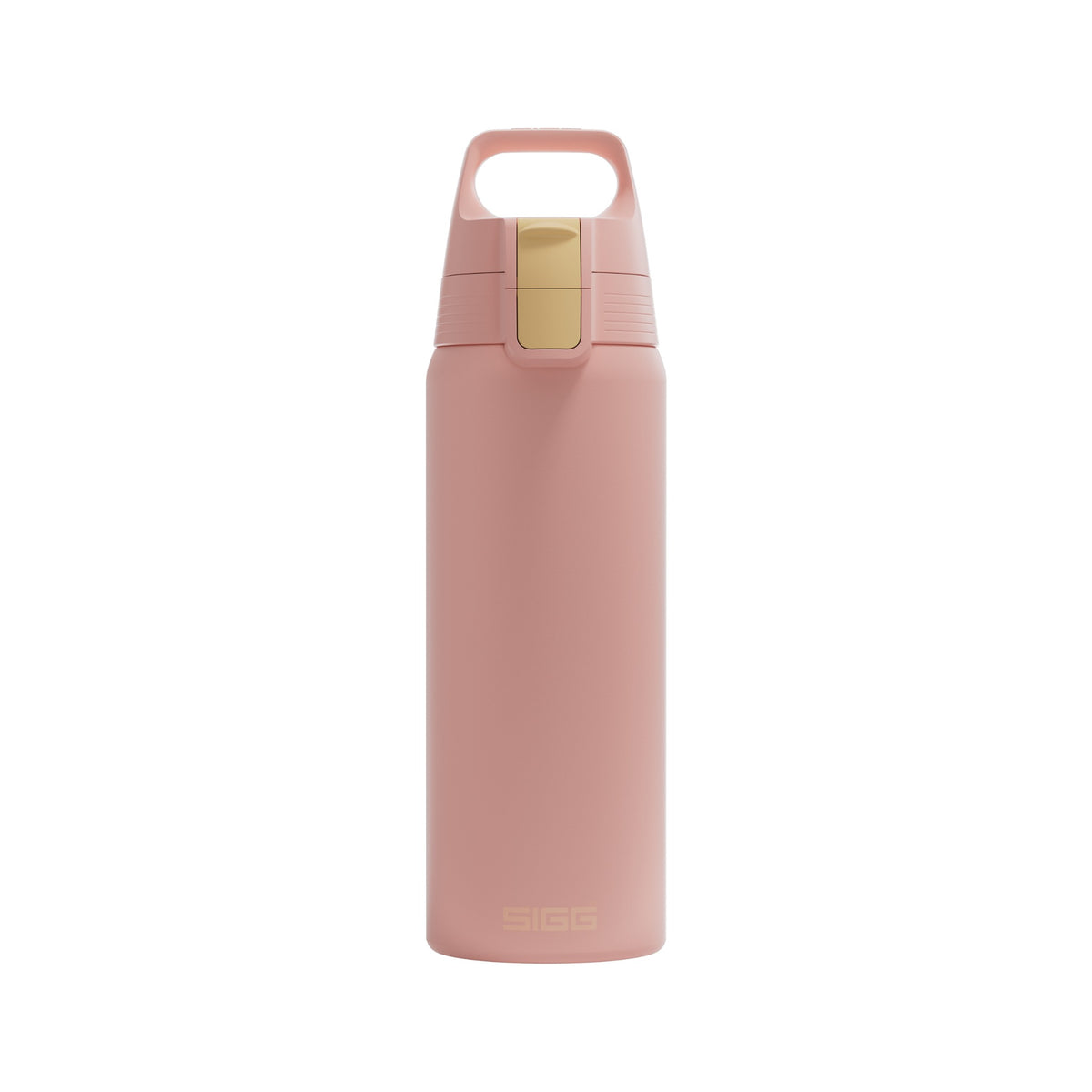 SIGG Shield One teräksinen juomapullo Playful Peach 0,75 l, edestä, pullo täytettynä