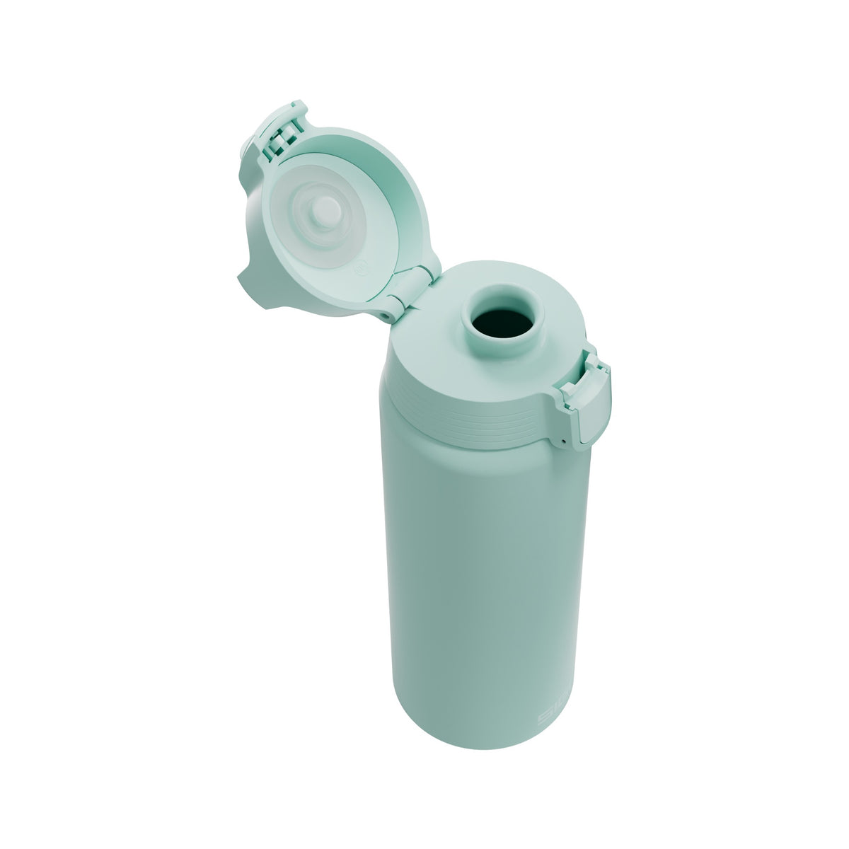 SIGG Shield One teräksinen juomapullo Milky Blue 0,75 l, korkki avattuna