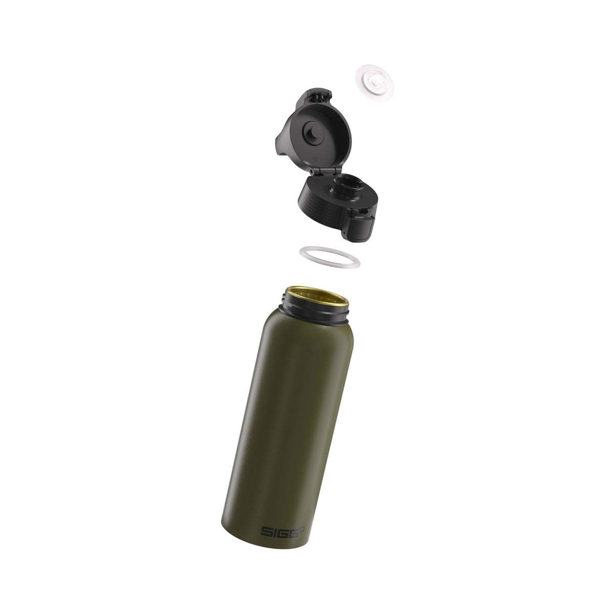 SIGG WMB ONE juomapullo Roasted Green 1,0 l, osiin purettuna