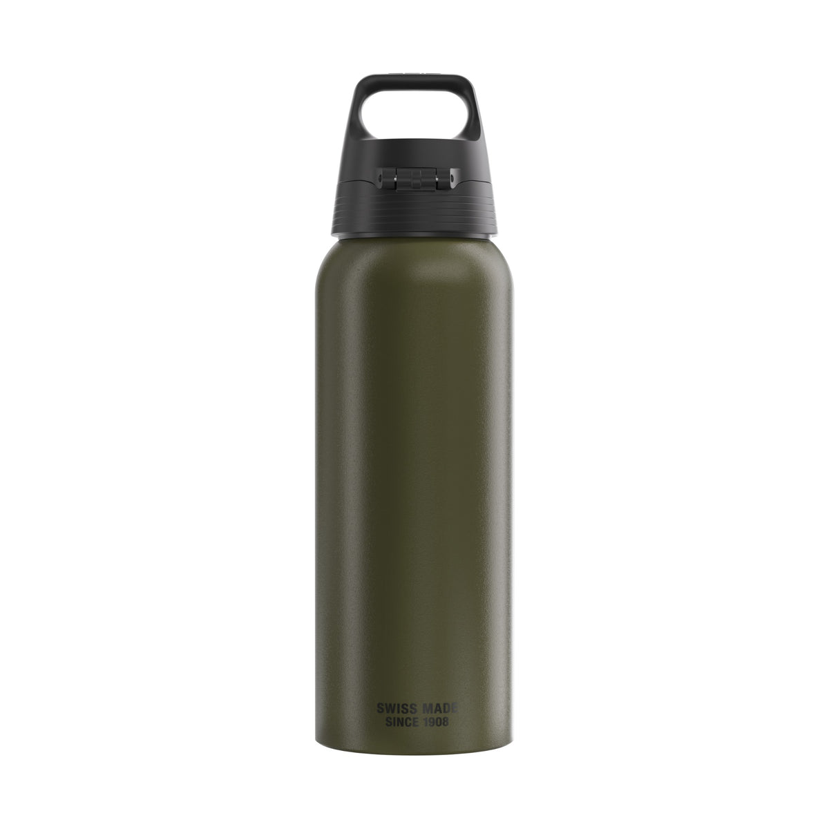 SIGG WMB ONE juomapullo Roasted Green 1,0 l, takaa, pullo täytettynä