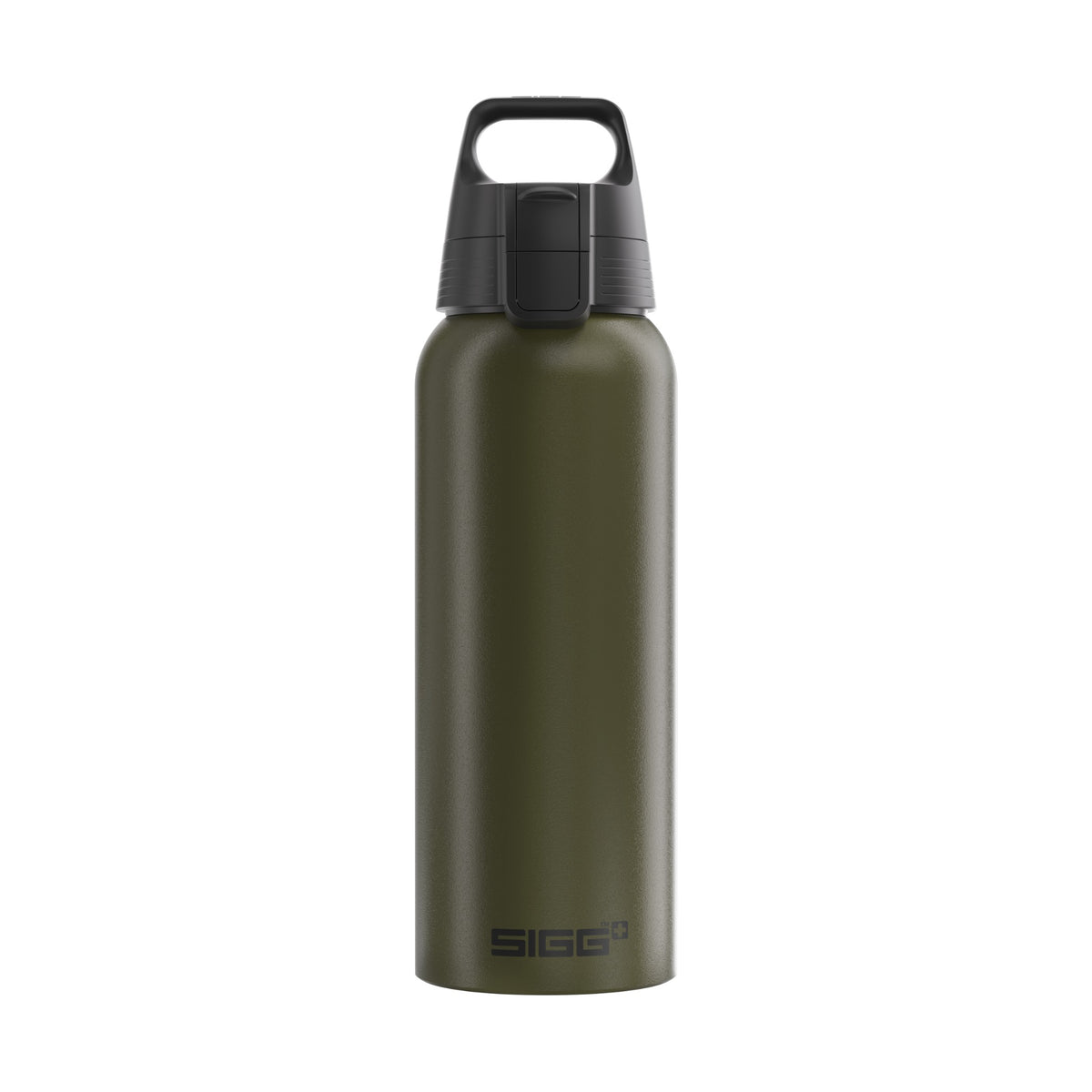 SIGG WMB ONE juomapullo Roasted Green 1,0 l, edestä, pullo täytettynä