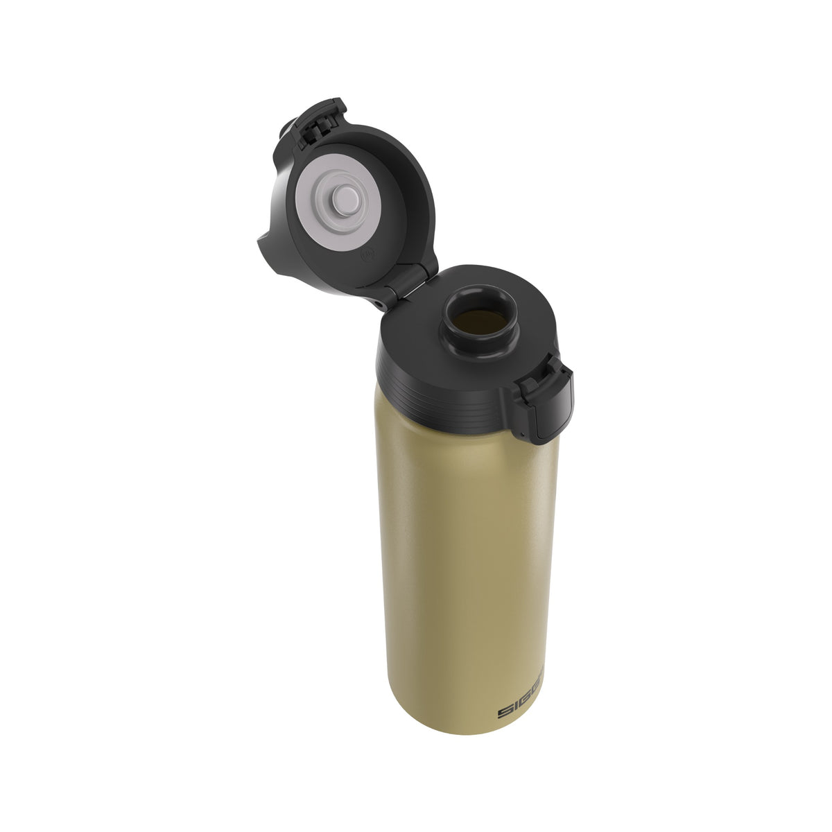 SIGG WMB ONE juomapullo Caramel Sand 0,75 l, korkki avattuna