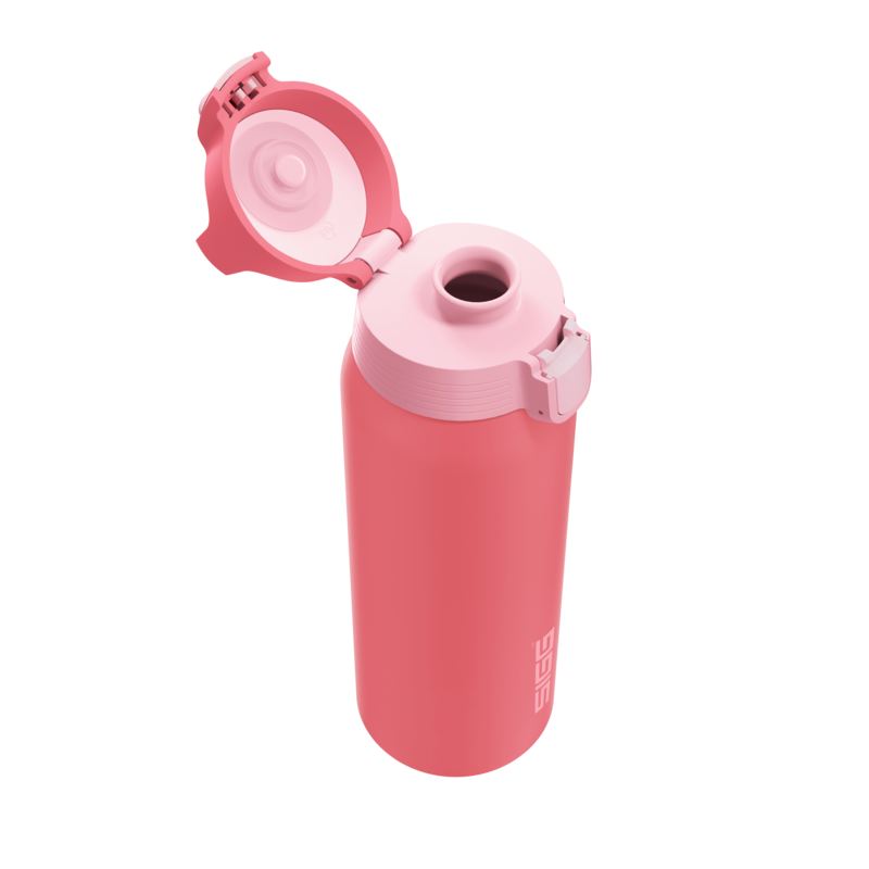 SIGG Shield Therm One Termospullo Ruby 0,75 l, korkki avattuna