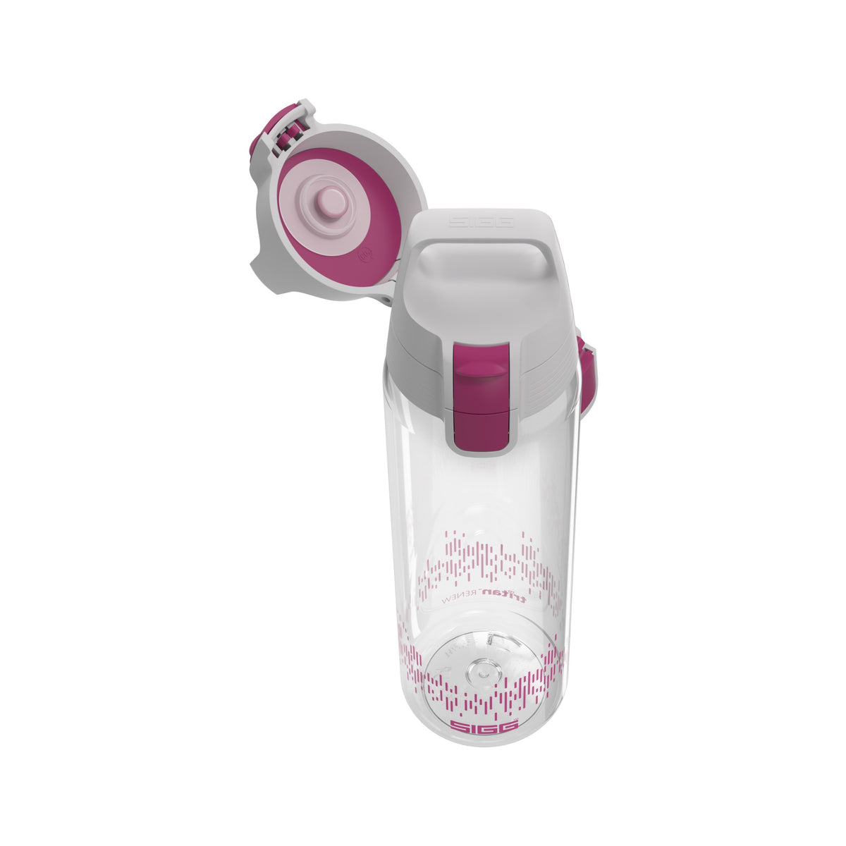 SIGG Total Clear One MyPlanet Berry 0,75 l, korkki avattuna