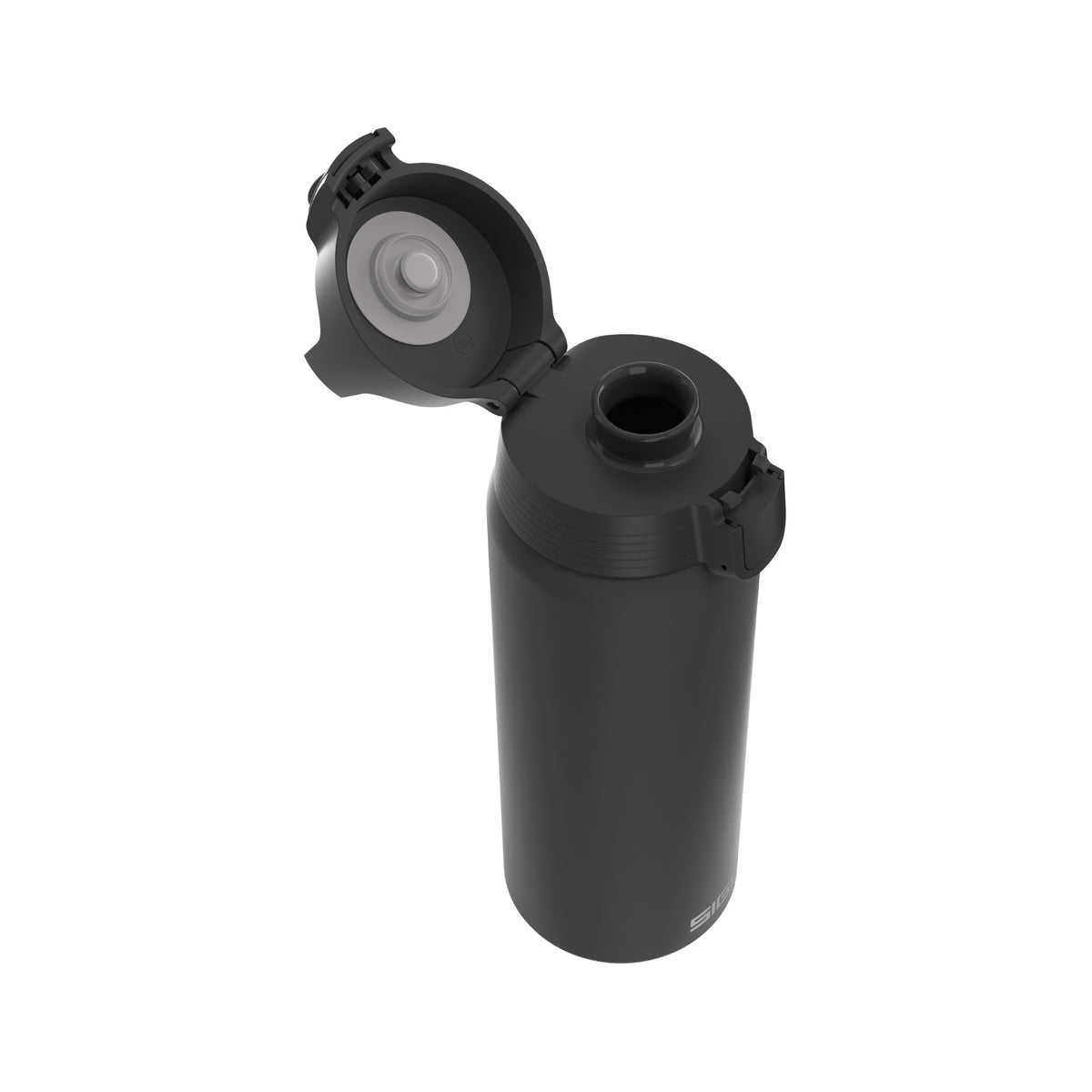SIGG Shield One Black 0,75 l, korkki avattuna