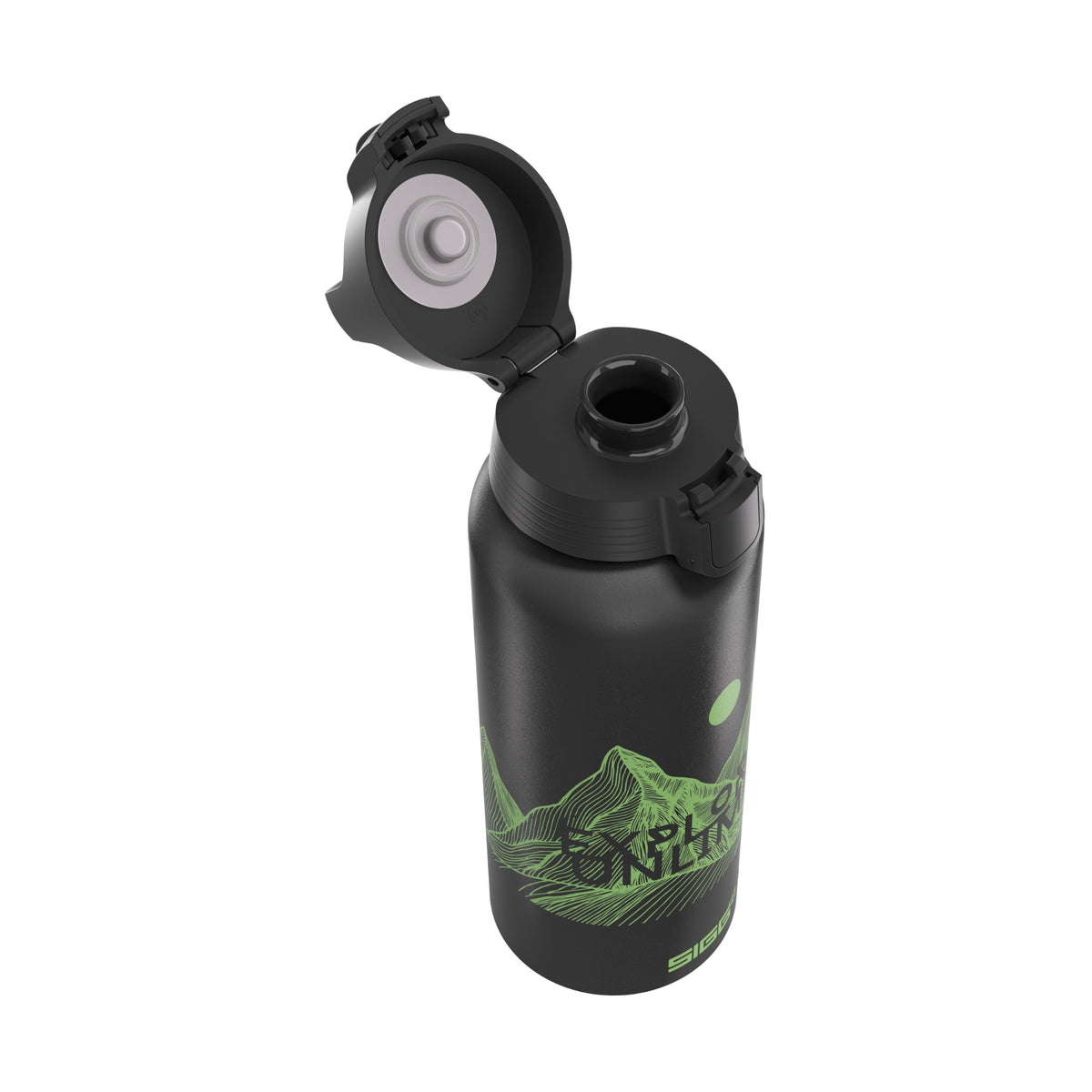 SIGG WMB Pathfinder Black 1,0 l, korkki avattuna
