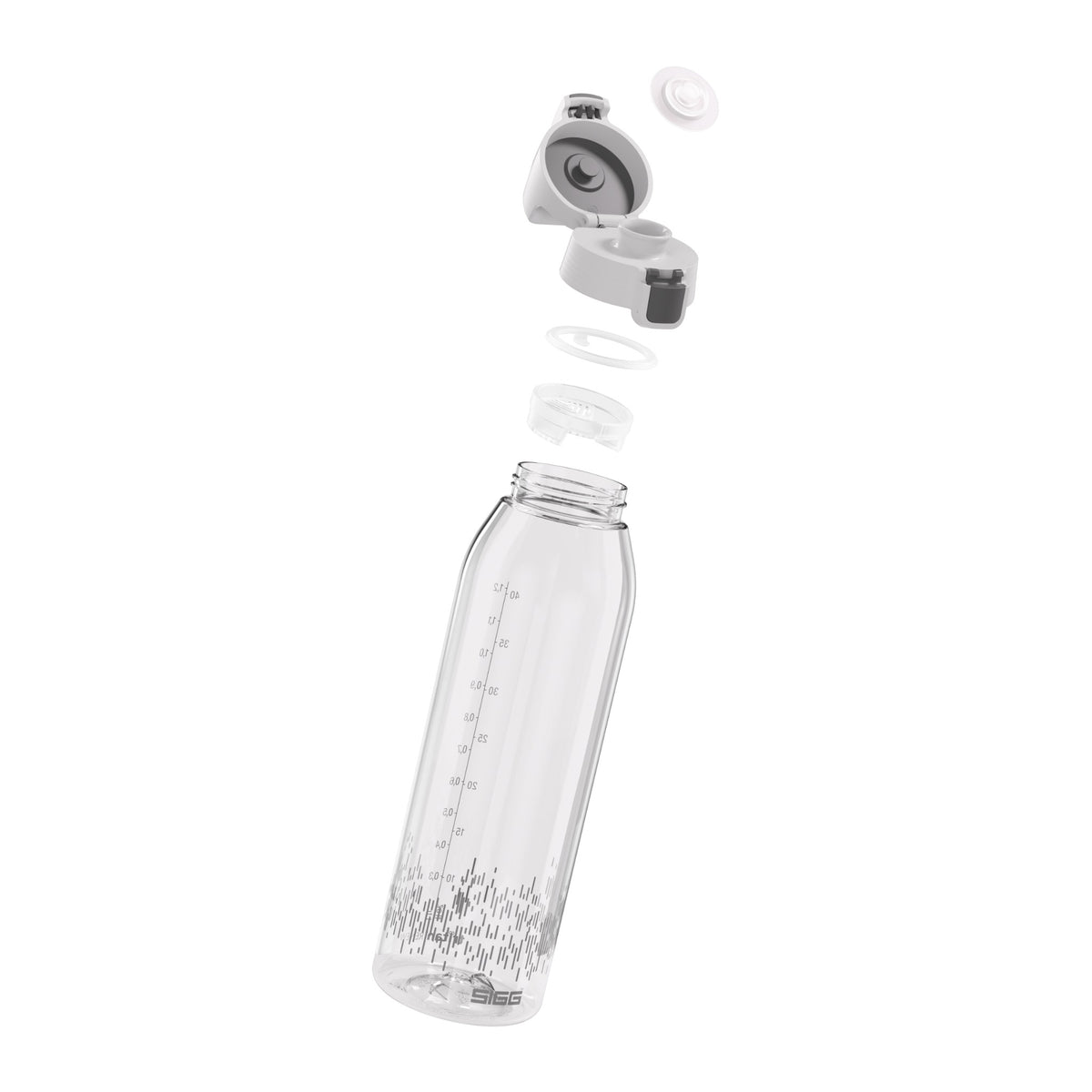 SIGG Total Clear One Anthracite MyPlanet 1.5, osiin purettuna