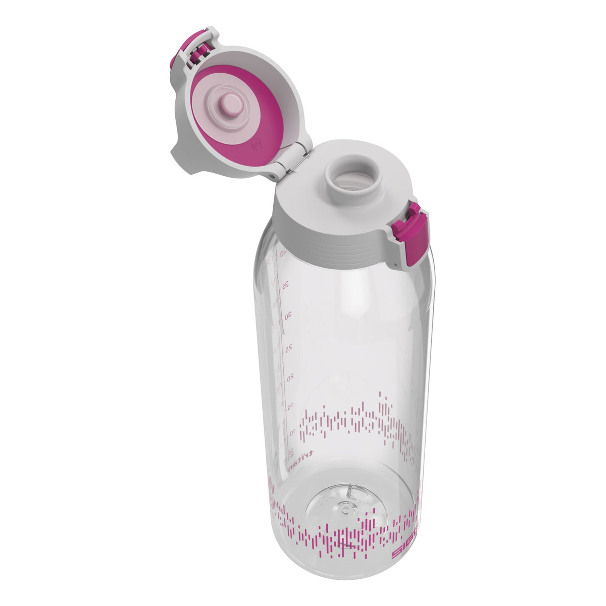 SIGG Total Clear One Berry MyPlanet 1,5 l, korkki avattuna