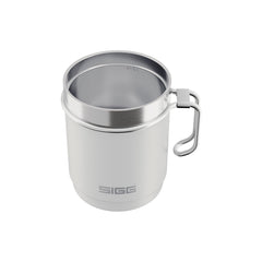 SIGG TRAVEL MUG termosmuki 0,3 l hiekka, korkki avattuna