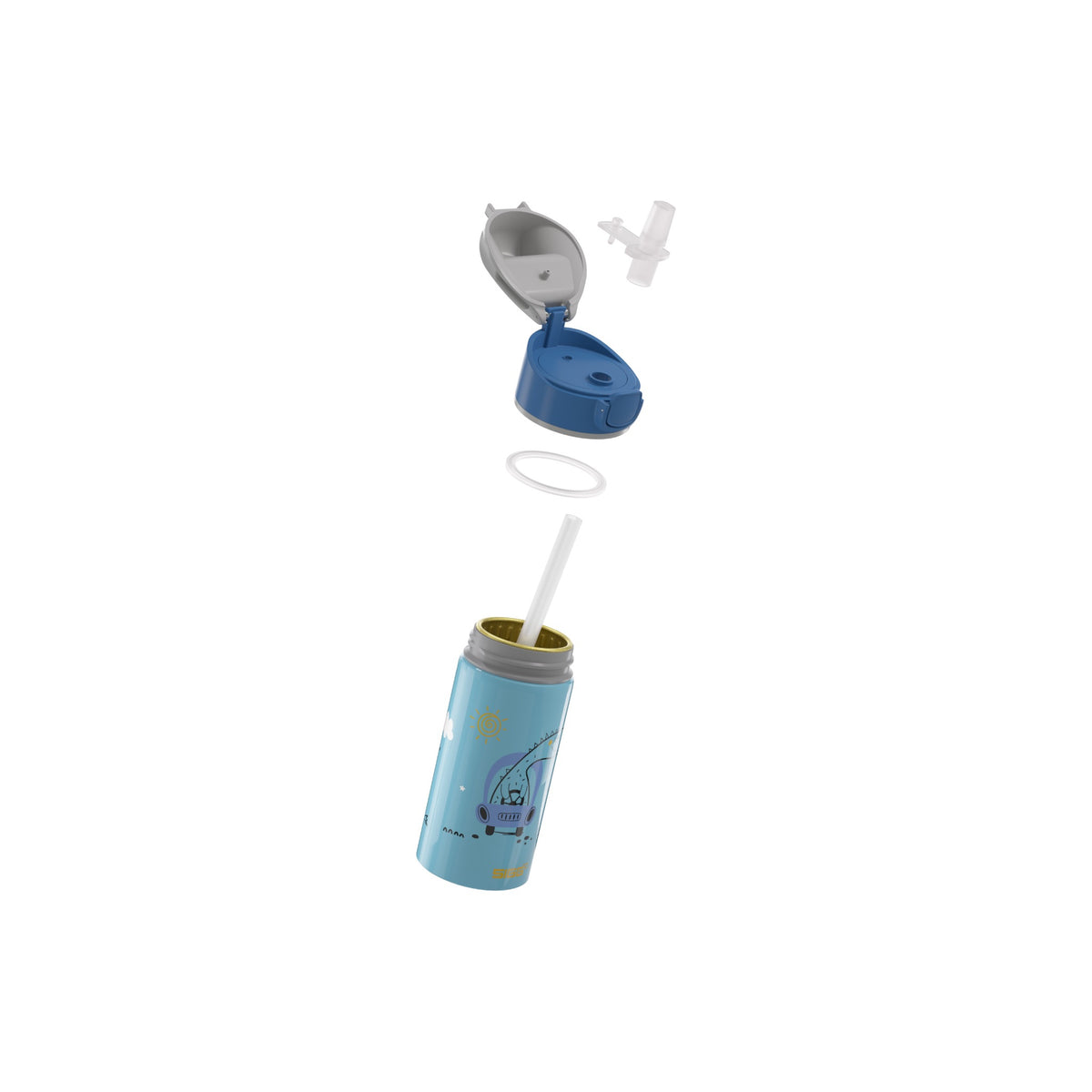 SIGG Miracle Wmb lastenpullo Dino Drive 0,4 l, osiin purettuna