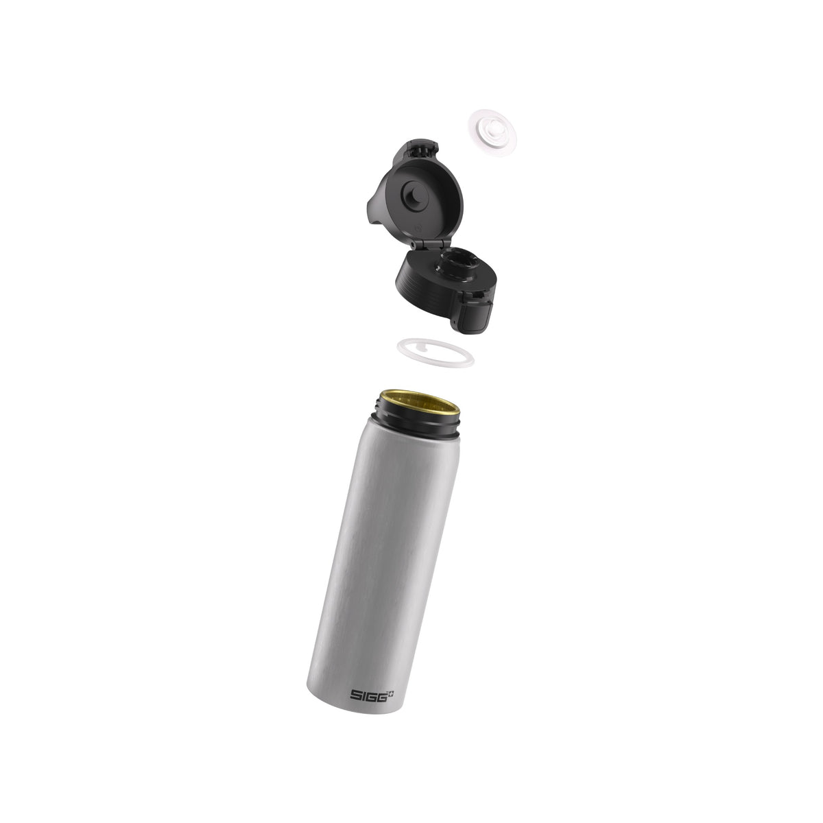 SIGG WMB ONE alumiini juomapullo Alu 0,75 l, osiin purettuna