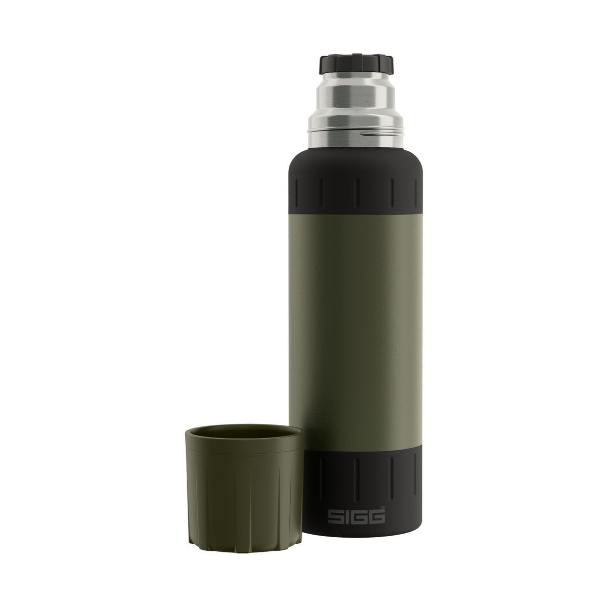 SIGG Alpine Star termospullo Roasted Green 1,0 l, korkki irrotettuna