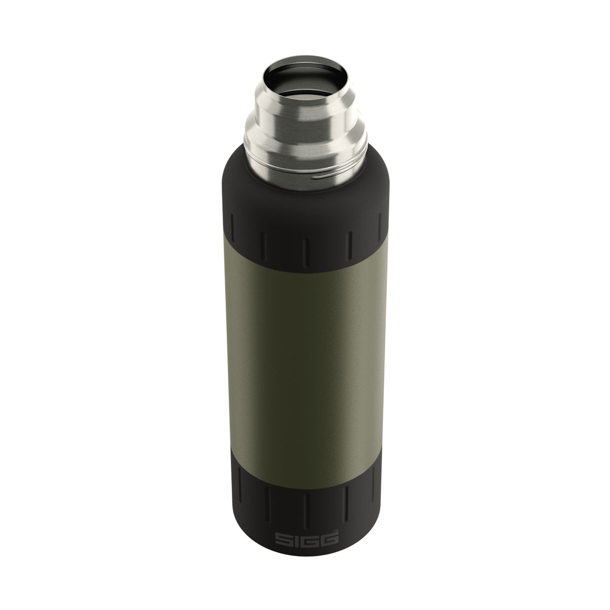 SIGG Alpine Star termospullo Roasted Green 1,0 l, korkki avattuna