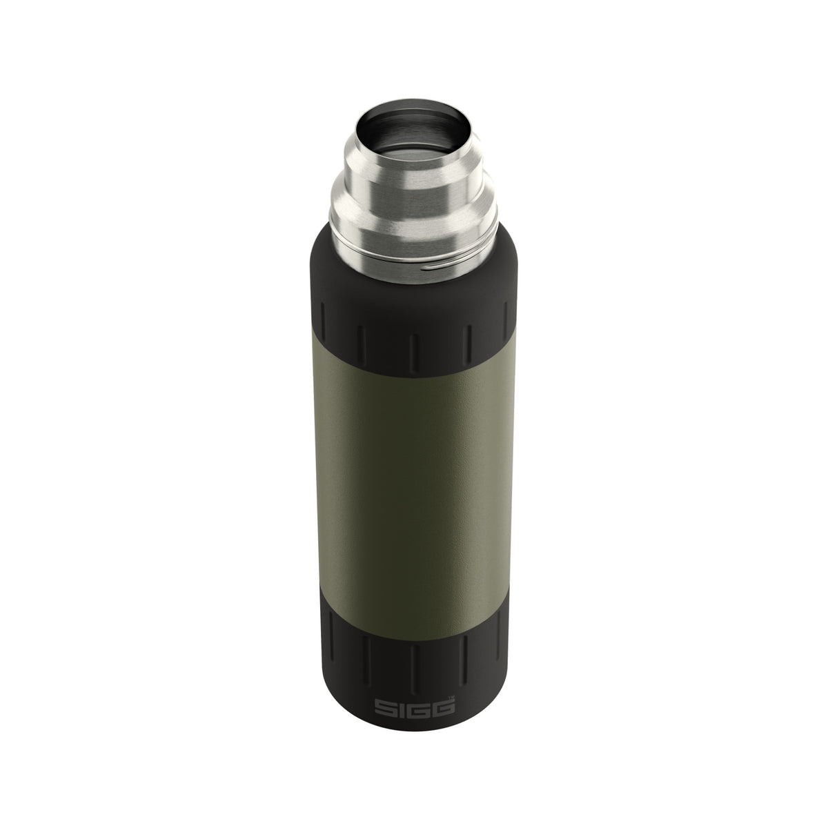 SIGG Alpine Star termospullo Roasted Green 0,75 l, korkki avattuna