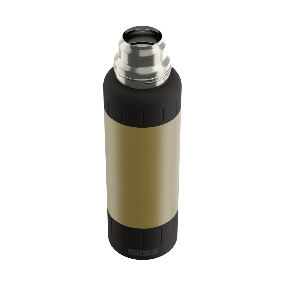 SIGG Alpine Star termospullo Caramel Sand 1,0 l, korkki avattuna