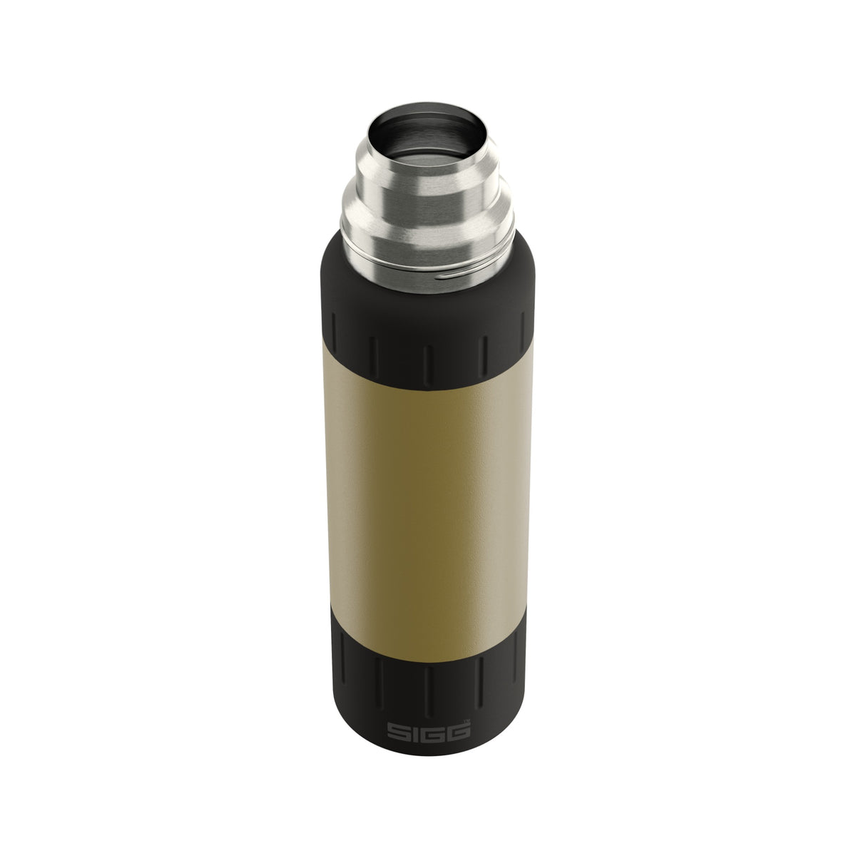 SIGG Alpine Star termospullo Caramel Sand 0,75 l, korkki avattuna