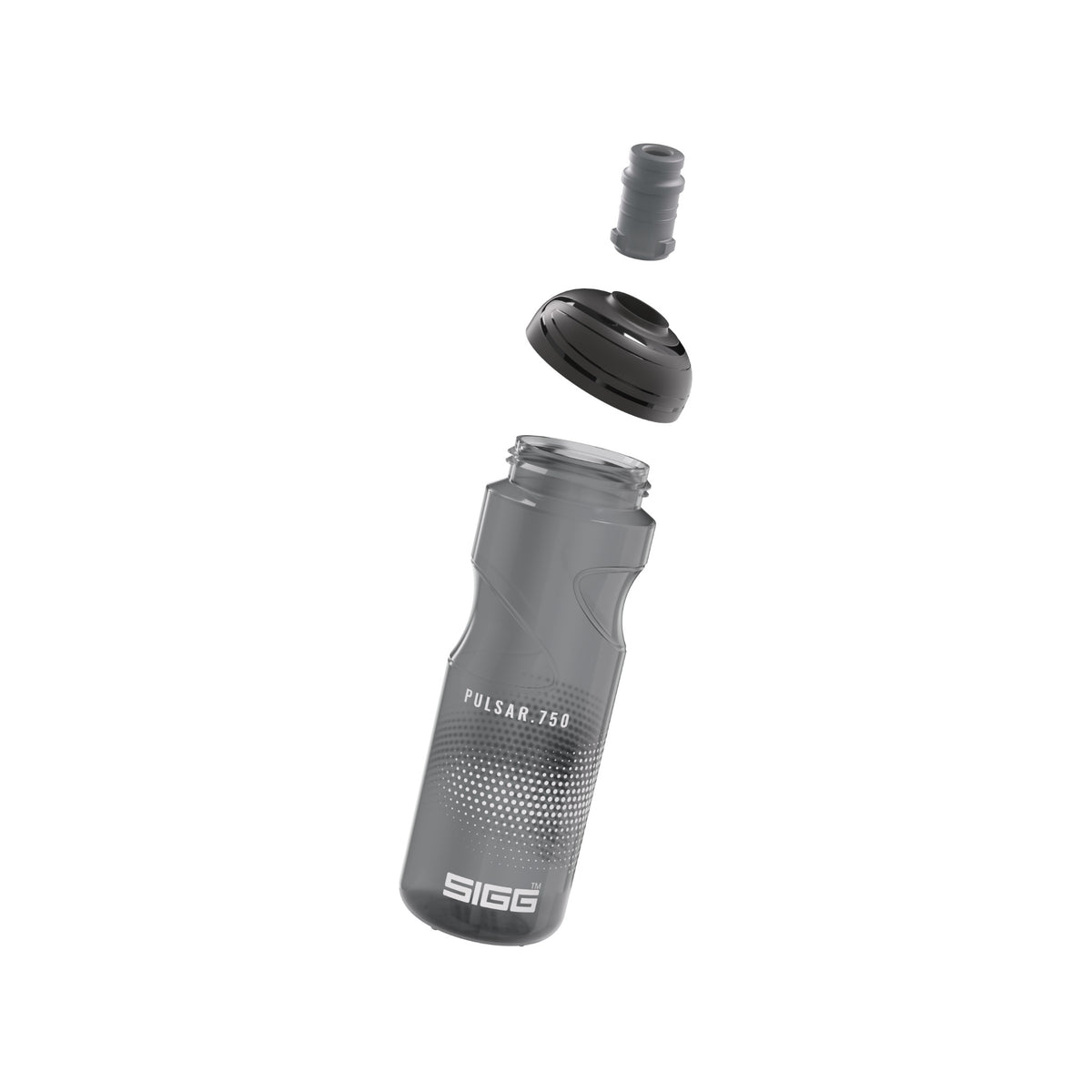 SIGG Pulsar Anthracite 0,75 l urheilupullo, osiin purettuna