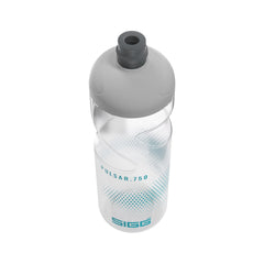 SIGG Pulsar Transparent Aqua 0,75 l urheilupullo, korkki avattuna