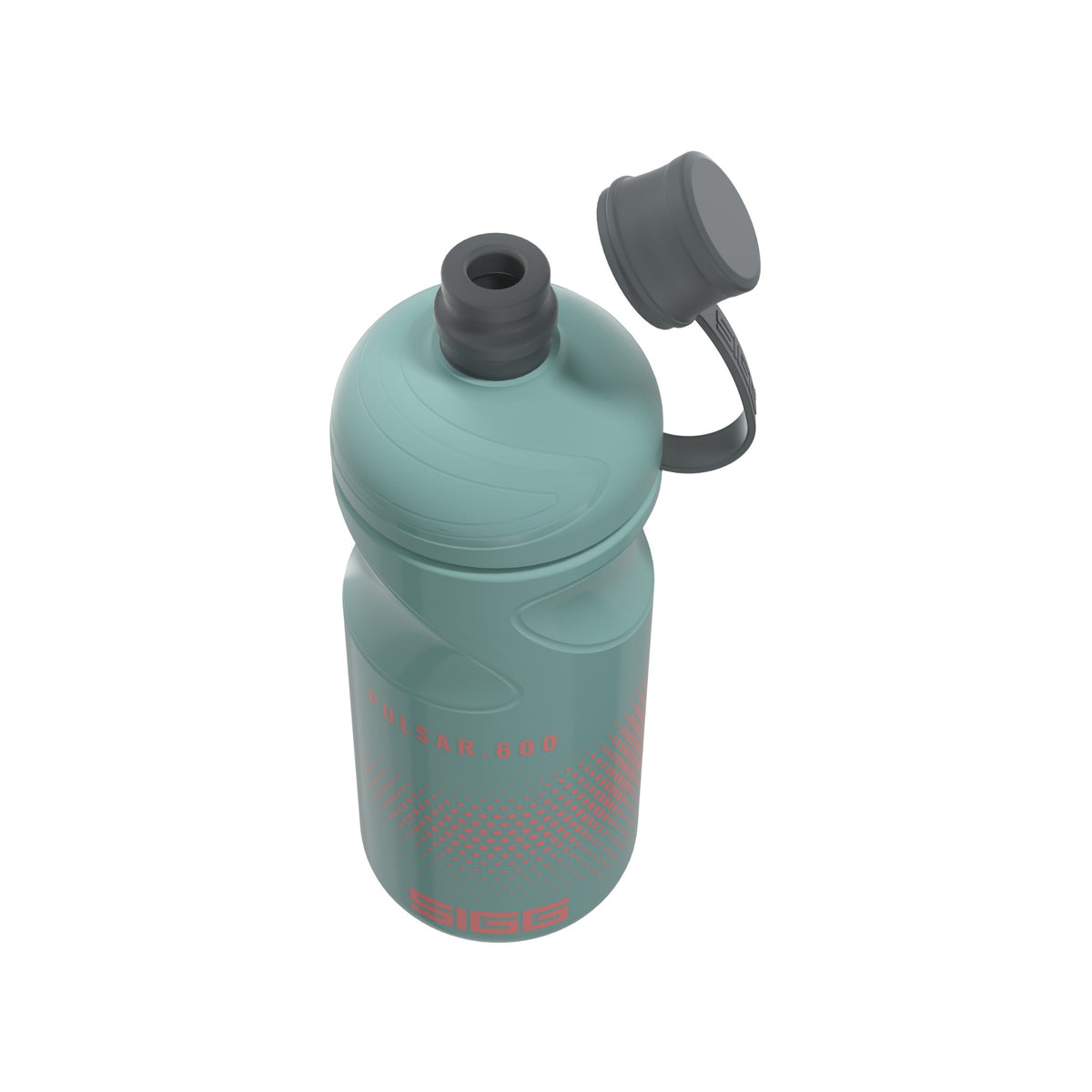 SIGG Pulsar urheilupullo Morning Blue 0,6 l, korkki avattuna