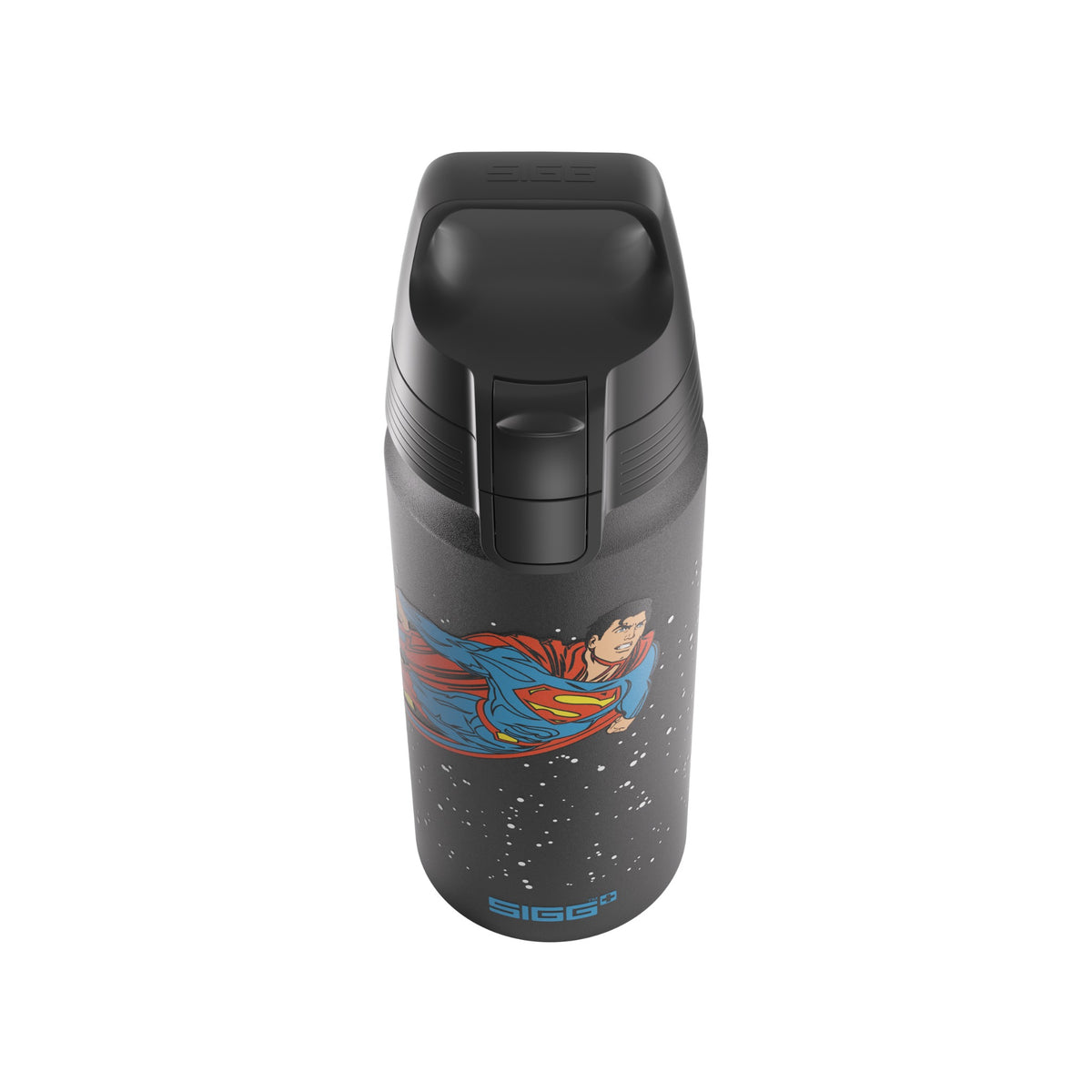 SIGG WMB ONE Superman Black 0,6 l alumiinipullo, korkin lähikuva