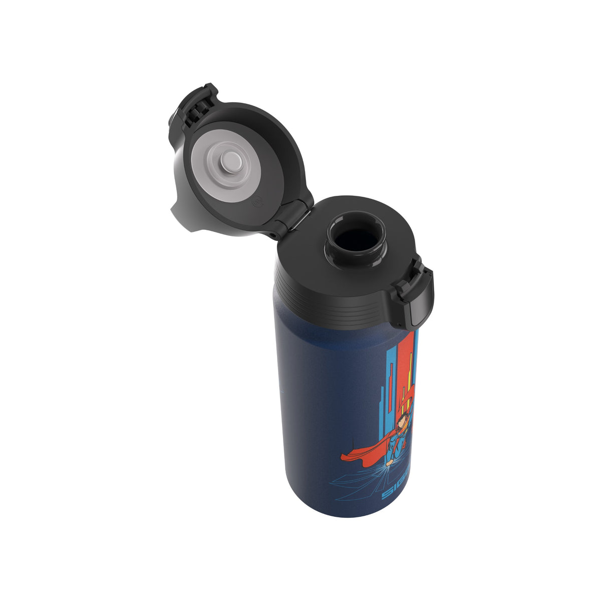SIGG Wmb One Superman Blue 0,6 l, korkki avattuna