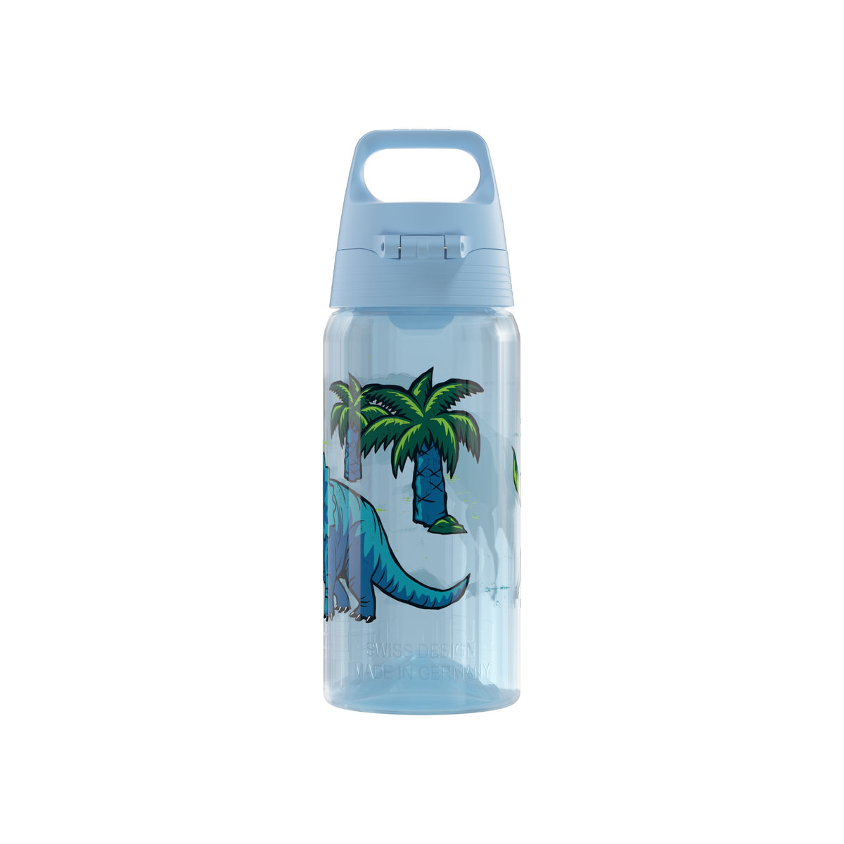 SIGG VIVA ONE LASTENPULLO DINOSAURS 0,5 l, takaa, pullo täytettynä