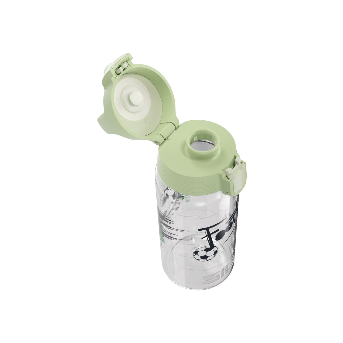 SIGG VIVA ONE FOOTBALL SPLASH LASTEN JUOMAPULLO 0,5 l, korkki avattuna