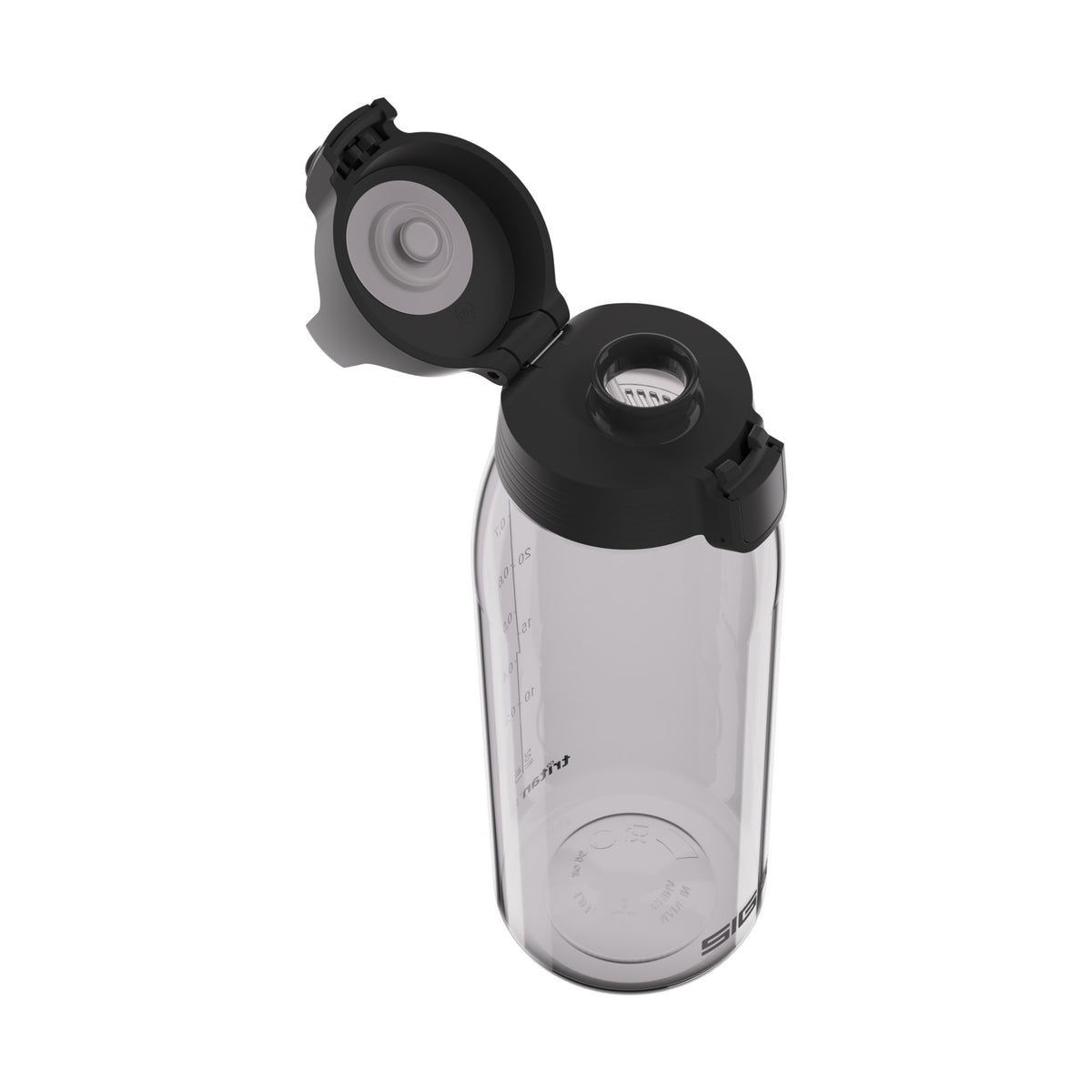 SIGG TOTAL COLOR ONE JUOMAPULLO - TRANSPARENT 1,0 l, korkki avattuna