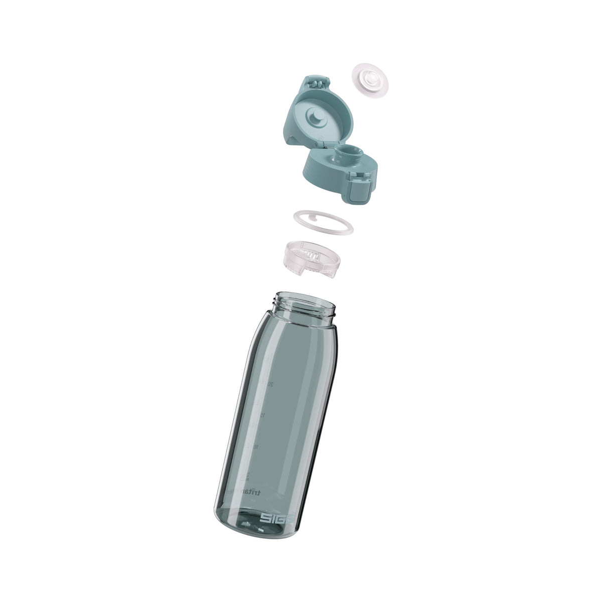 SIGG TOTAL COLOR ONE JUOMAPULLO - MORNING BLUE 1,0 l, osiin purettuna