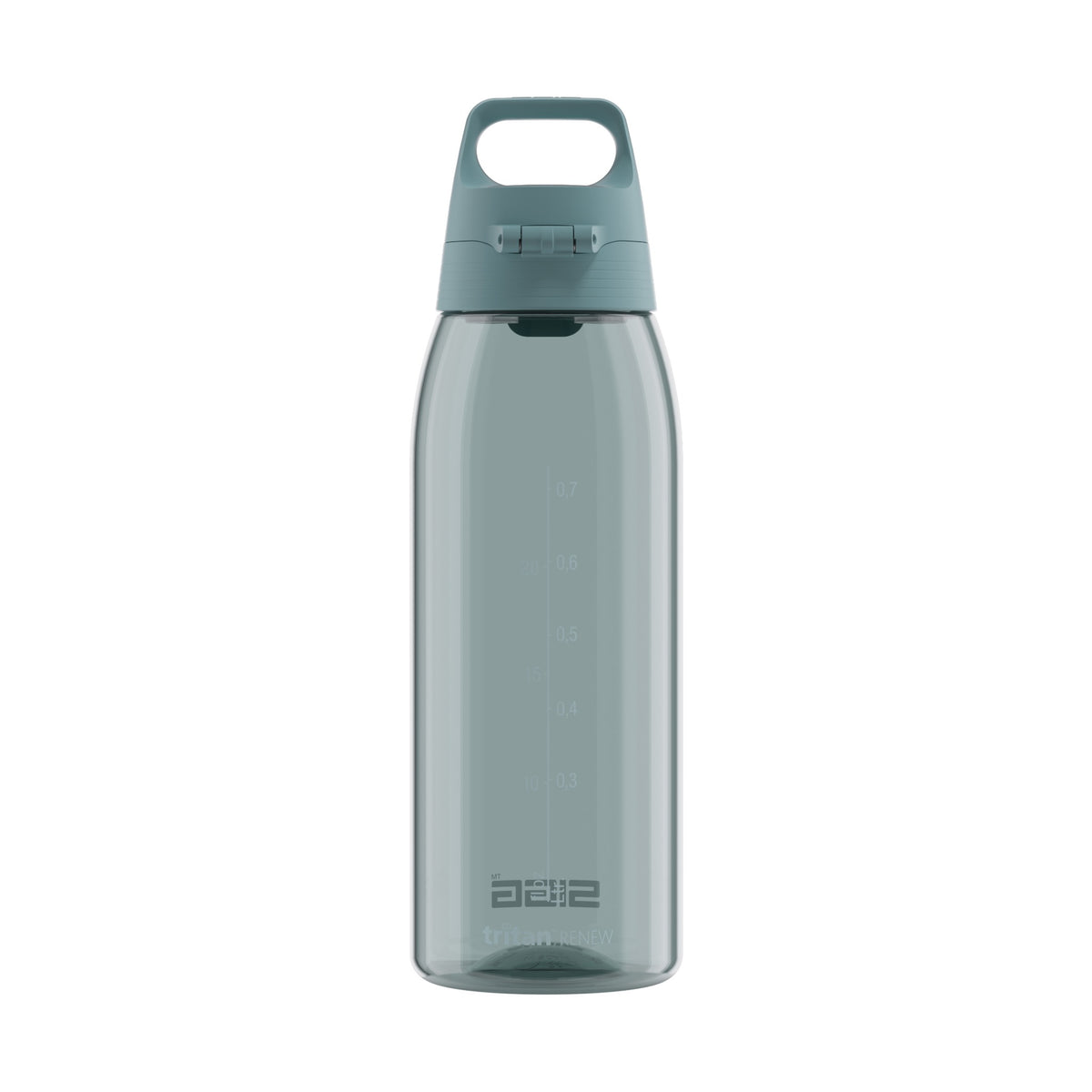 SIGG TOTAL COLOR ONE JUOMAPULLO - MORNING BLUE 1,0 l, takaa, pullo täytettynä