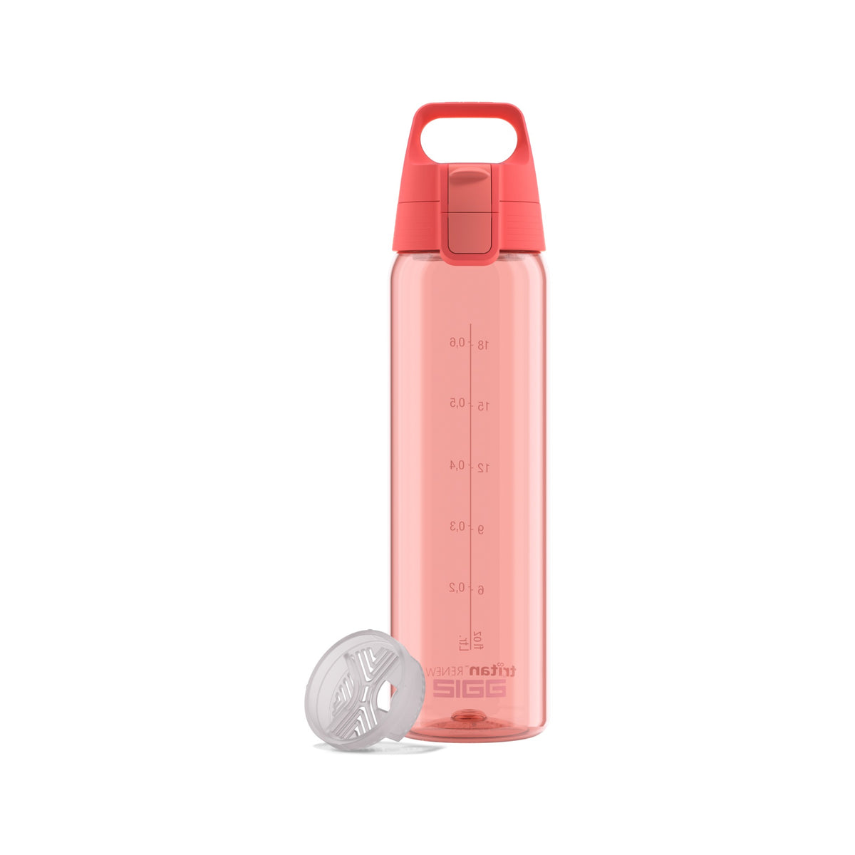 SIGG TOTAL COLOR ONE JUOMAPULLO - WATERMELON 0,75 l, edestä, pullo täytettynä