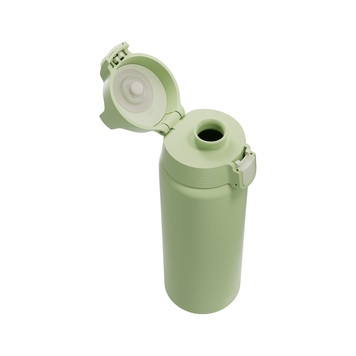 SIGG Shield One Eco Green teräksinen juomapullo 0,75 l, korkki avattuna
