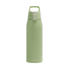 SIGG Shield One teräksinen juomapullo Eco Green 1,0 l, edestä, pullo täytettynä