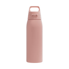 SIGG Shield One teräksinen juomapullo Playful Peach 1,0 l, takaa, pullo täytettynä